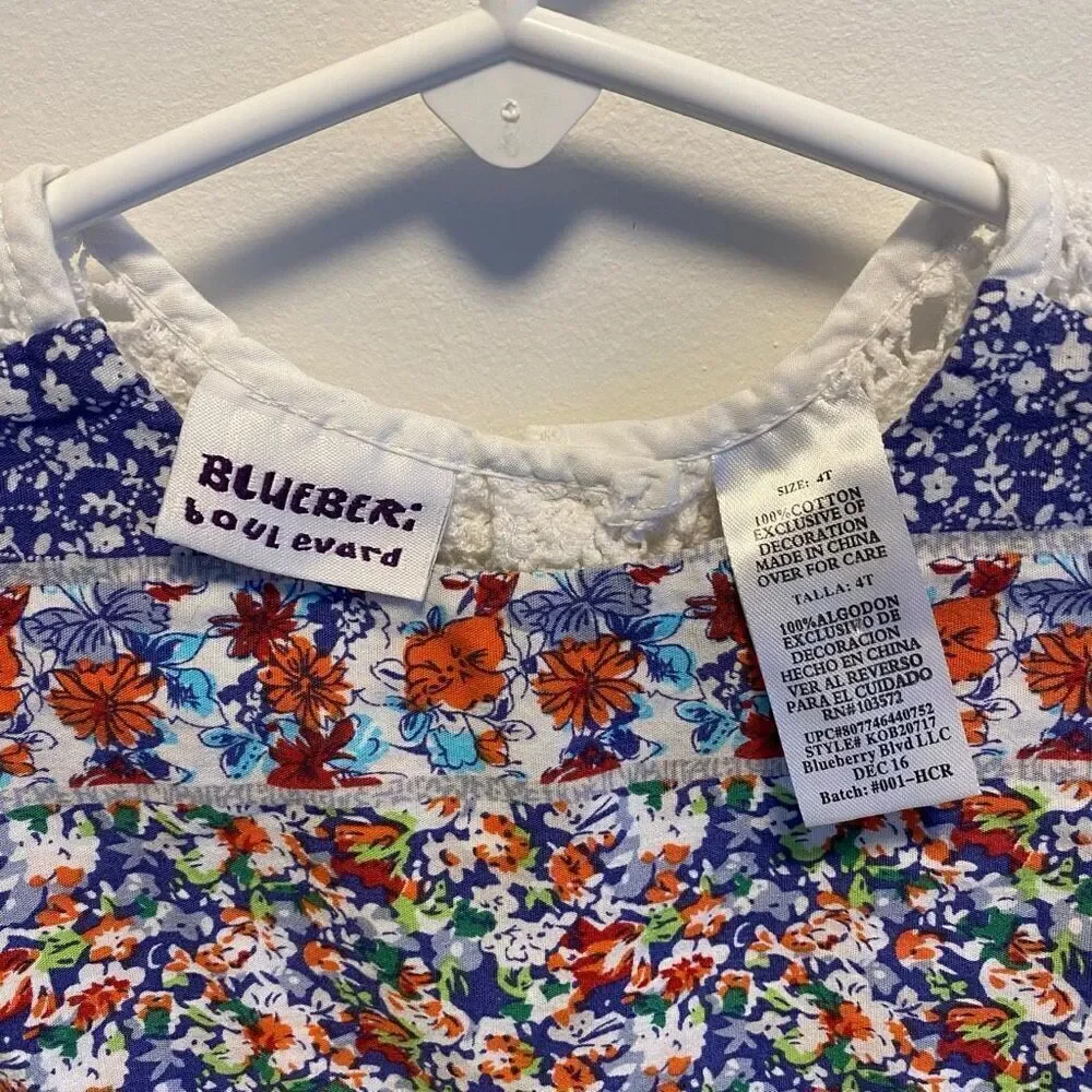 Blueberi Boulevard Colorful Floral Patchwork Dress